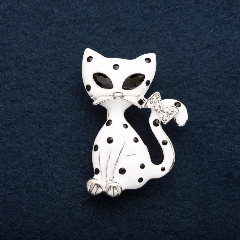 Cat Dalmatian Brooch 3.5 cm