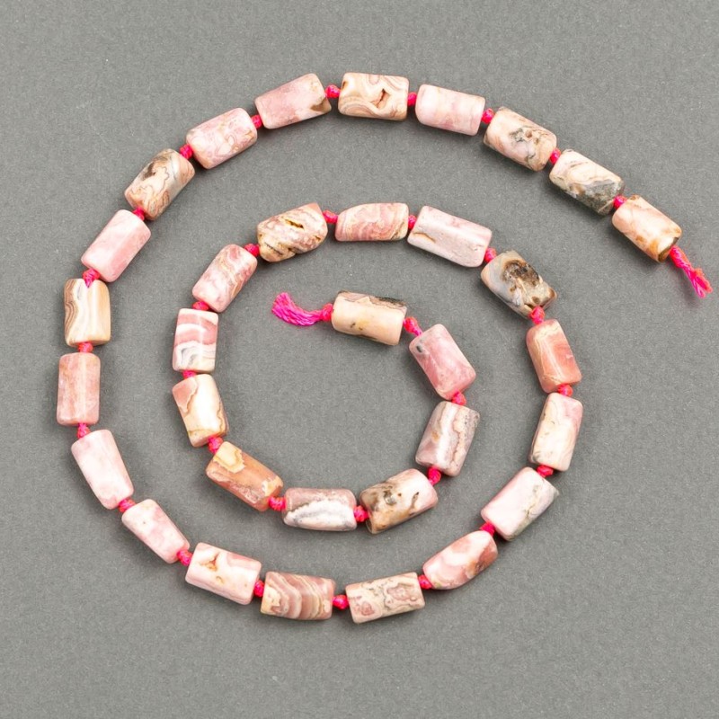 Rhodonite Natural Stone Beads Faceted, 12×6 mm, length 40