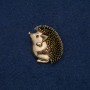Pendant-brooch Hedgehog with golden metal and black crystal 37x30 mm +