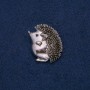 Brooch-pendant Hedgehog, silver-toned metal with black rhinestone 37x30 mm +