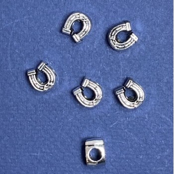 Findings Bead Pandora Horseshoe 9x11mm, Diameter 5mm, 20g Pack +/- 9pcs