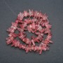 String of Strawberry Quartz Chip Beads, 15x4 mm, 40 cm length +