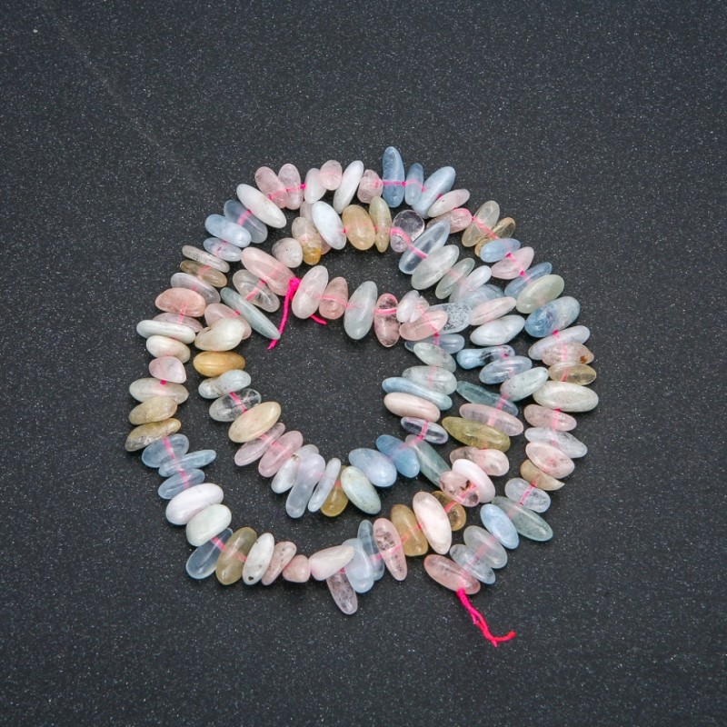 Morganite Bead Strand, chip shape “needle”, diameter 12x6mm, length 40cm +