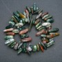 Green Jasper Chip Necklace String "Needle", 18x6mm, 40cm+