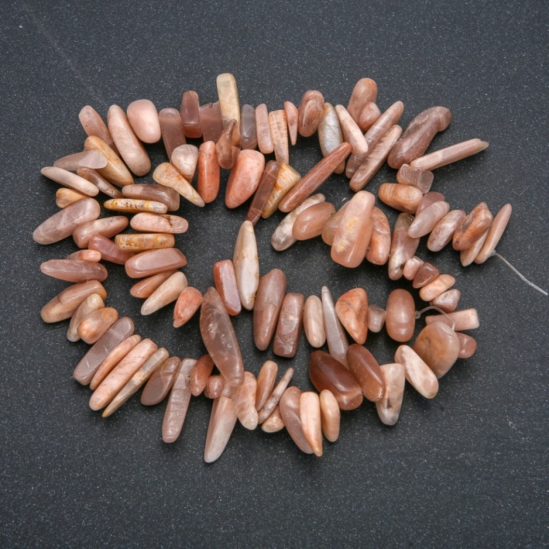 Natural Stone Selenite Chip Bead Thread "Needle", 15x5mm, 40cm long +