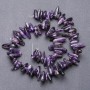 Amethyst Beads, natural stone shard "needle" shape, 7x20mm diameter, approx. 40 cm length on thread
