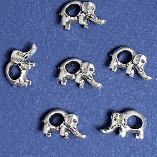 Elephant Bead Spacer Finding, 5mm diameter, pack of 12 pcs