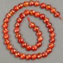 Carnelian gemstone strand, faceted roundel bead 8x5mm, length 39cm