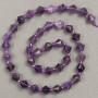 Amethyst Beads on Thread, Natural Stone, Faceted Rhombus, d 8.5x8.5 mm, length 38 cm +/- (insertion seed beads 3x3 mm)