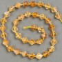 Citrine Beads on Thread, Faceted Diamond Shape, 9x8.5 mm, 39 cm length (+- 0) (seed bead insert 3x3 mm)