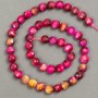 Tiger's Eye Bead strand toned faceted coin 8x6mm, malina color, length 39cm +