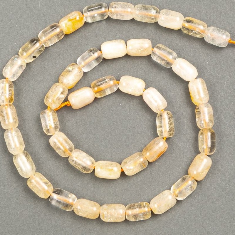 Citrine Beads, Barrel-Shaped, 6x9 mm, 39 cm length, natural stone