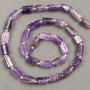 Amethyst Beads on Thread Natural Stone Faceted 10x6mm, length 39cm ± with seed beads (3x2mm)