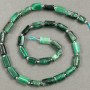 Emerald Beads on Thread Natural Stone Cut Emerald d 11-7mm, length 39cm ± with seed beads (3x2mm)
