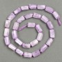 Kunzite Beads on Thread, Natural Stone, Cut, d 11-10×7-6mm, length 39cm±, with seed beads (2mm)