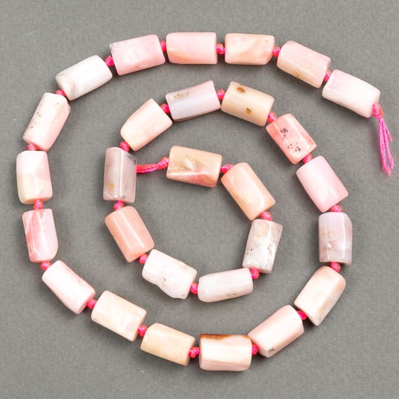 Opal Beads on Thread, Natural Stone, Faceted, d 13-12x8-7mm, 42cm length