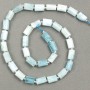 Aquamarine Beads on Thread Natural Stone Cut 10×6mm, length 40cm± (with seed beads 3×2)