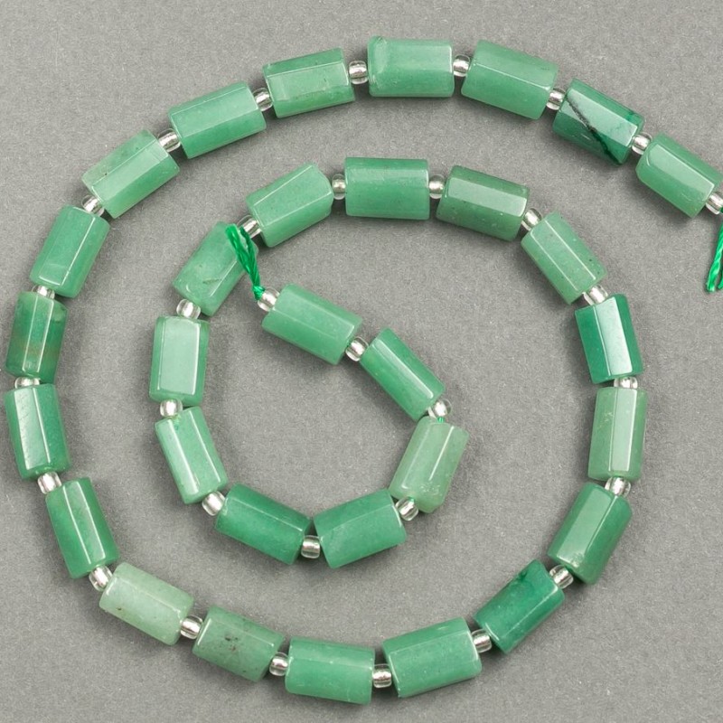 Natural Jade Beads on Thread, Jade Beads Cut, d 11x7mm, length 39cm± (with 3x2mm seed beads)
