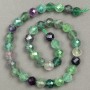 Natural Fluorite Faceted Beads on Thread, 10mm Diameter, 38cm Length +