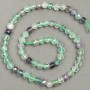 Natural Fluorite Beads on a Thread, Faceted, 6 mm, 39 cm length +