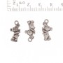 Teddy Bear with Flower Pendant Finding, 19x10mm, Pack of 20g +/-21pcs