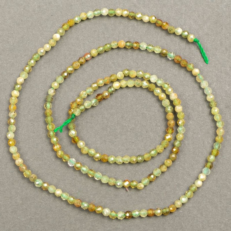 Natural Chrysoprase Faceted Beads on Thread, 2mm Diameter ±, 40cm Length ±