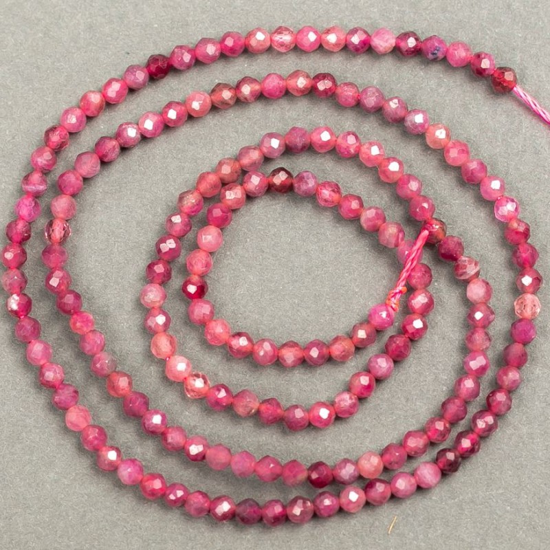 Natural Turquoise? Wait: Turmaline - Turmaline faceted beads on a thread, diameter 2mm±, length 40cm ±
