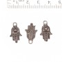 Finding Charm Hamsa with Center Bead "Rivet Style" 20x12cm, 20g Pack +/- 35 pcs