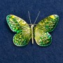 Brooch "Butterfly" green enamel, gold metal color 55x39mm