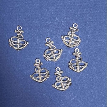 Finding Charm Anchor with Rope 24x20mm, 20g Pack +/- 10 pcs