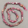 Tourmaline Beads on Thread, Cabochon cut, diameter 5-7×5-9 mm, length 39 cm+