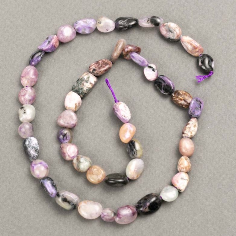 Charoite Beads, faceted, 7×9 mm, length 41 cm
