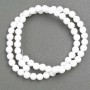 Beads on Thread White Agate (acrylic imitation) smooth sphere, diameter 6+- mm, length 40cm+
