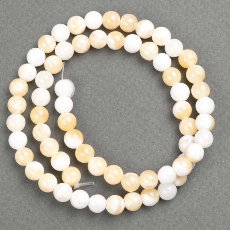 Beads on thread Pearlized (acrylic, individual) smooth ball, diameter 6.5mm, length 40cm