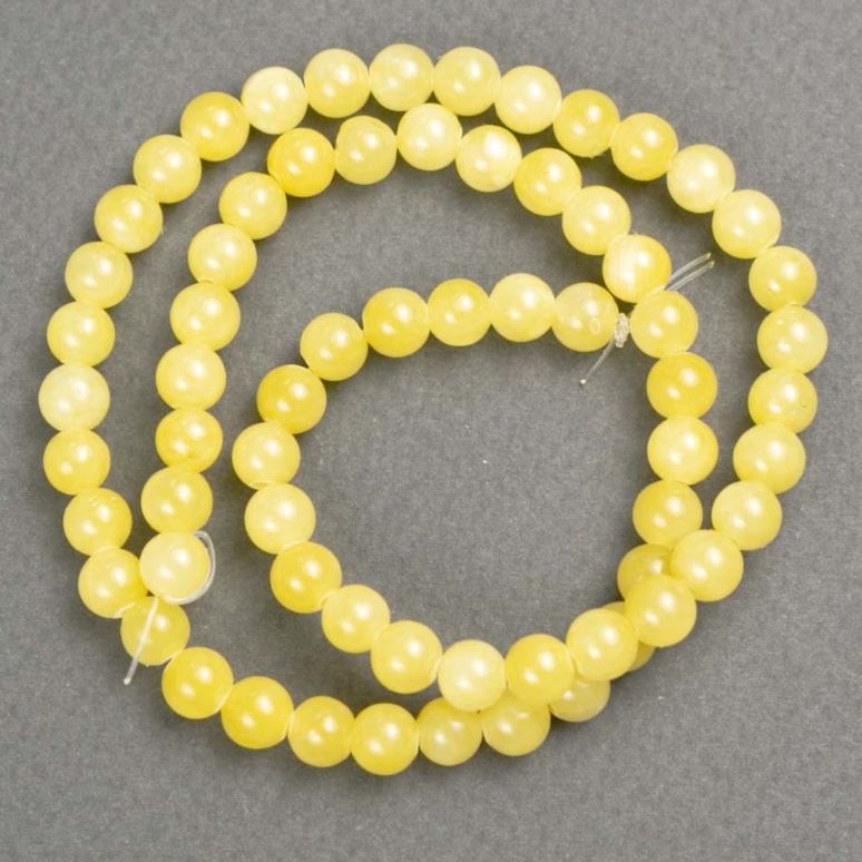 Beads on thread Citrine (synthetic acrylic) smooth sphere, diameter 6mm±, length 40cm±