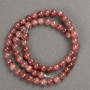 Beads Cellinite (artificial acrylic) on thread smooth ball, diameter 6.5mm±, length 40cm ±
