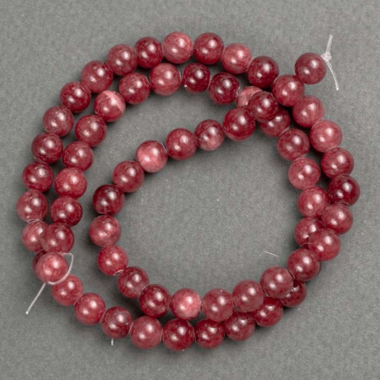 Turquoise Beads (Acrylic Simulated) on Thread Smooth Round Bead, 6.5mm diameter, 40cm length