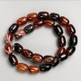 Agate Beads on Thread, Smooth Barrel-Shaped, 14x10 mm, approx. length 39 cm