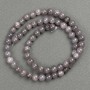 Beads on Thread Tinted Quartz (artificial acrylic) dark gray smooth sphere, diameter 6.5mm±, length 40cm ±
