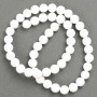 Beads on Fishing Line White Agate (artificial acrylic) smooth ball, diameter 8 mm±, length 40 cm±