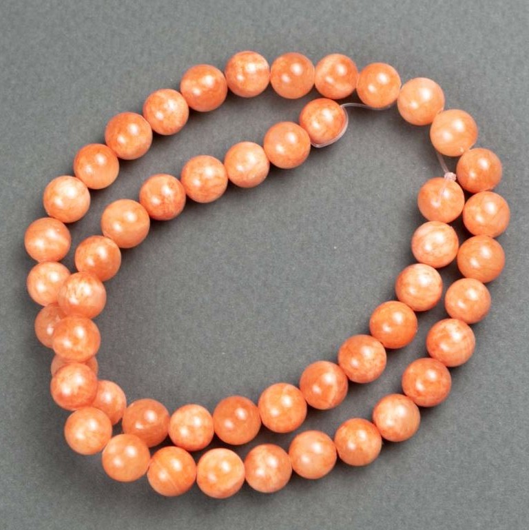 Citrine Beads on Thread (artificial acrylic) smooth sphere, diameter 8.5mm±, length 40cm±