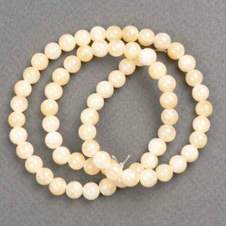 Beads on a Thread Pearlized (Acrylic) Smooth Round Bead, diameter 6mm±, length 39cm±