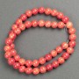 Beads Coral (plastic acrylic) on thread smooth round bead, diameter 8.5 mm±, length 40 cm ±