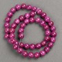 Beads on thread - Tinted Quartz (plastic) single bead, scarlet smooth sphere, diameter 8mm, length 40cm