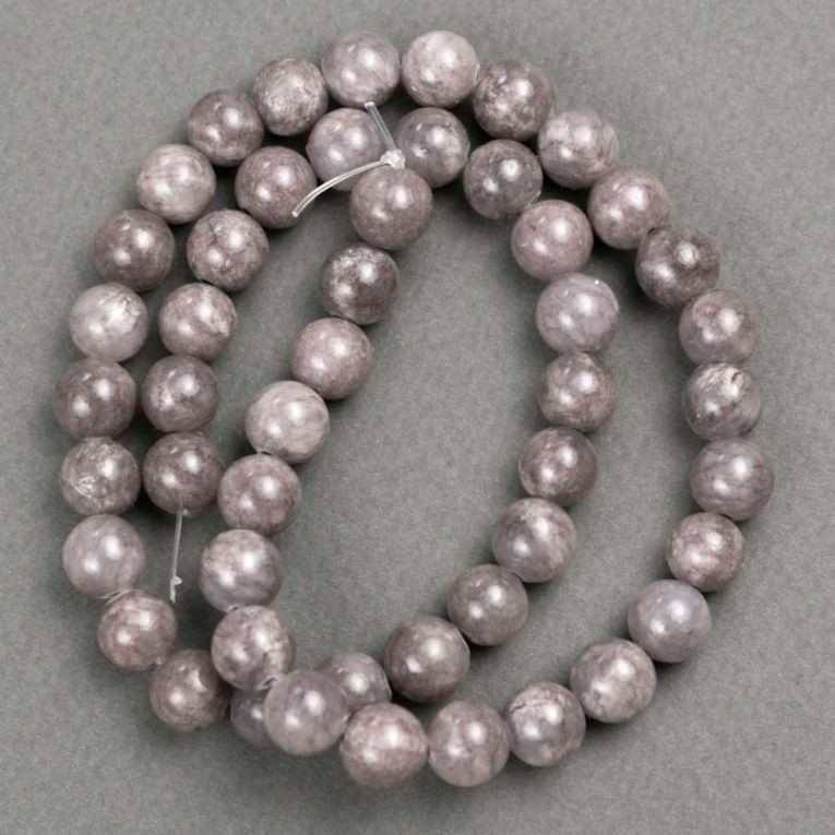 Beads on Thread Dark Gray Acrylic Faceted Glass-like Beads 8.5 mm ± 40 cm