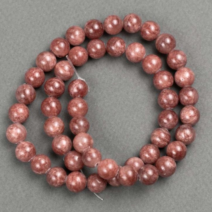 Acrylic Beads "Celestite" (single) on thread Smooth round bead, diameter 8.5mm ±, length 40cm ±