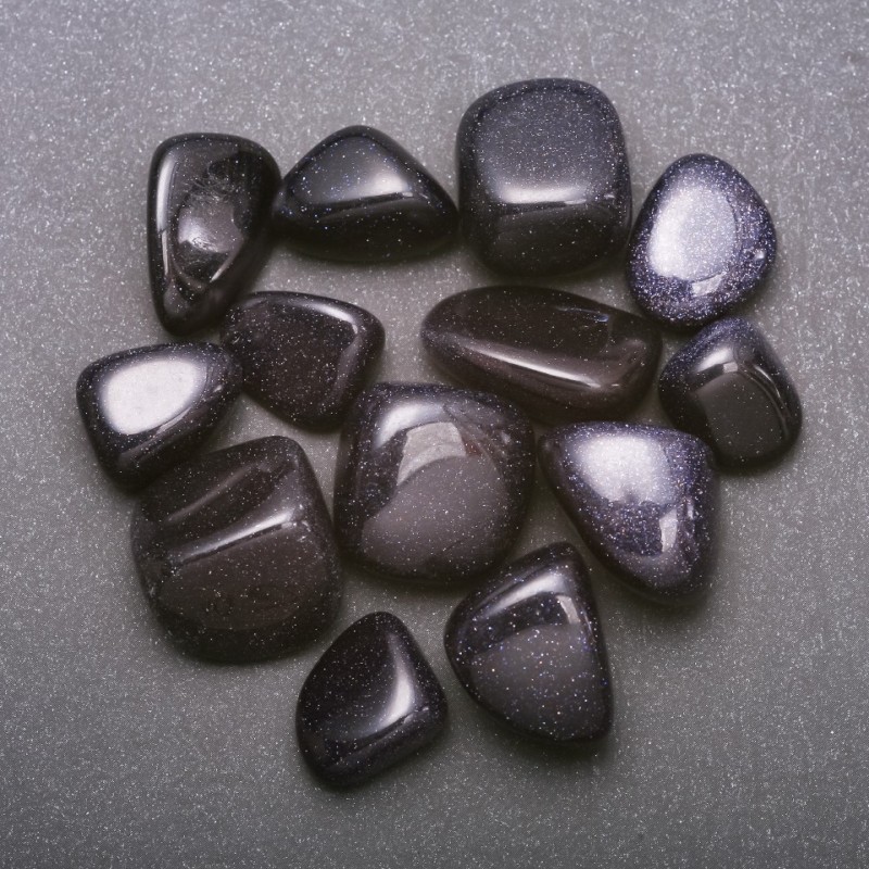 Natural Stone Aventurine Blue Sand Night of Cairo Tumbled 15×20mm (+-) packaged 100g