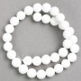 Beads on Thread Agate White (artificial acrylic) smooth ball, diameter 12 mm±, length 40 cm±