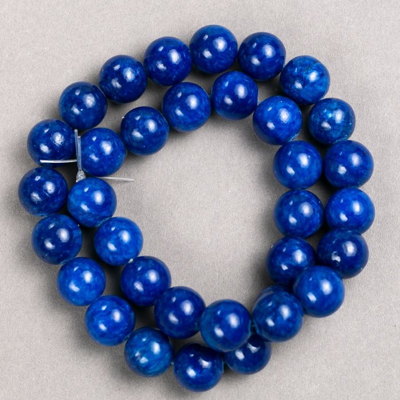 Lapis Lazuli Beads on Thread (artificial acrylic) smooth round beads, diameter 12mm±, thread length 40cm±