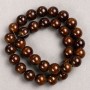 Tiger's Eye Beads (Acrylic, strand) round smooth 12.5mm± beads on thread, 40 cm length